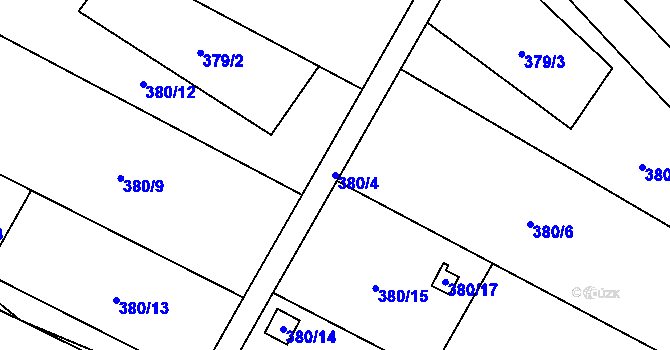 Parcela st. 380/4 v KÚ Mistřovice, Katastrální mapa