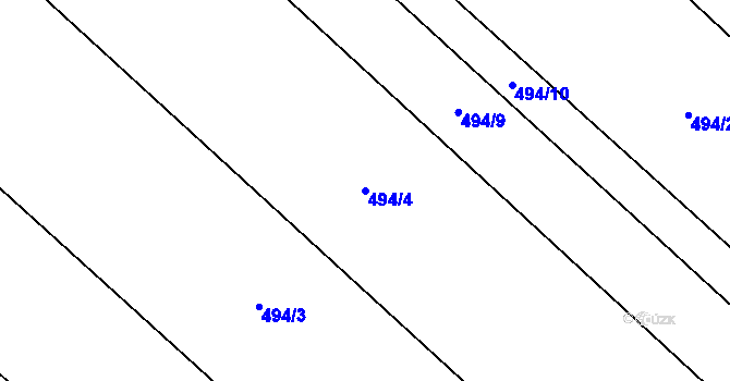 Parcela st. 494/4 v KÚ Mistřovice, Katastrální mapa