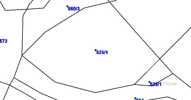 Parcela st. 525/1 v KÚ Mistřovice, Katastrální mapa