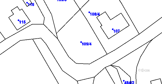 Parcela st. 109/4 v KÚ Mistřovice, Katastrální mapa