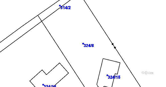 Parcela st. 324/8 v KÚ Mistřovice, Katastrální mapa