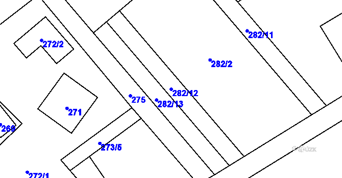 Parcela st. 282/12 v KÚ Mistřovice, Katastrální mapa