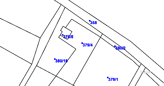 Parcela st. 379/4 v KÚ Mistřovice, Katastrální mapa