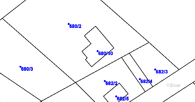 Parcela st. 680/10 v KÚ Mistřovice, Katastrální mapa