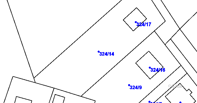 Parcela st. 324/14 v KÚ Mistřovice, Katastrální mapa
