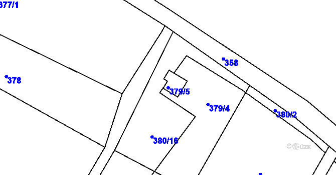 Parcela st. 379/5 v KÚ Mistřovice, Katastrální mapa