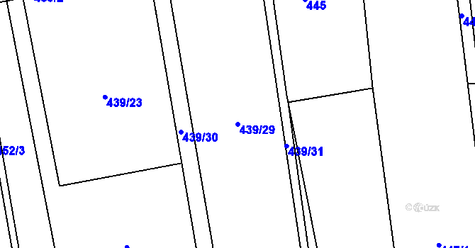 Parcela st. 439/29 v KÚ Mistřovice, Katastrální mapa
