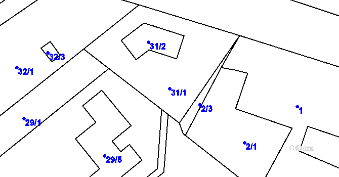 Parcela st. 31/1 v KÚ Mistřovice, Katastrální mapa