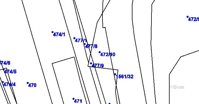Parcela st. 472/10 v KÚ Mosty u Českého Těšína, Katastrální mapa