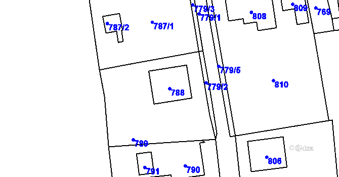 Parcela st. 788 v KÚ Mosty u Českého Těšína, Katastrální mapa
