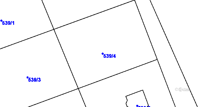 Parcela st. 539/4 v KÚ Mosty u Českého Těšína, Katastrální mapa