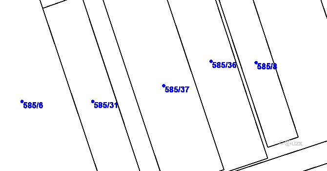 Parcela st. 585/37 v KÚ Mosty u Českého Těšína, Katastrální mapa