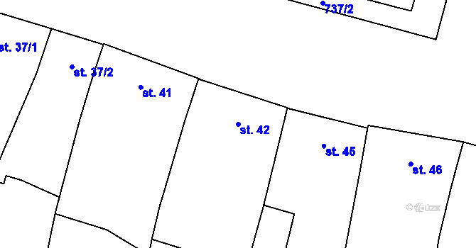 Parcela st. 42 v KÚ Míškovice, Katastrální mapa