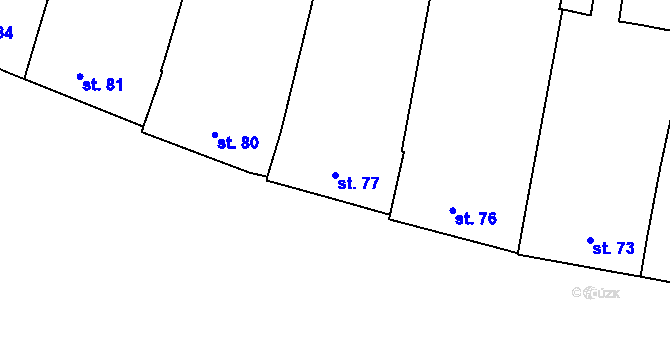 Parcela st. 77 v KÚ Míškovice, Katastrální mapa