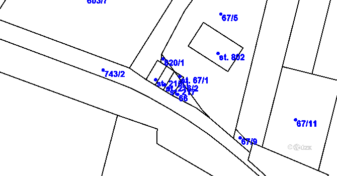 Parcela st. 217 v KÚ Míškovice, Katastrální mapa