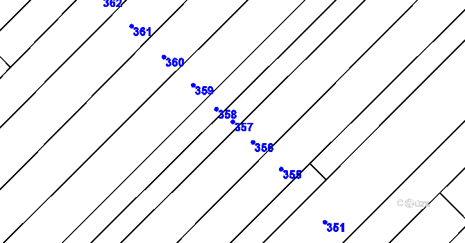 Parcela st. 357 v KÚ Míškovice, Katastrální mapa