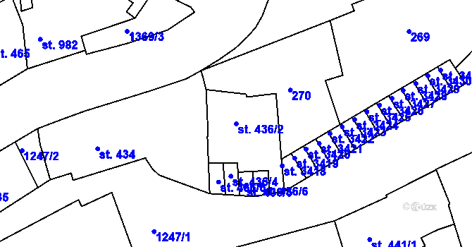 Parcela st. 436/2 v KÚ Mladá Boleslav, Katastrální mapa