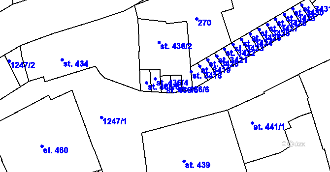 Parcela st. 436/5 v KÚ Mladá Boleslav, Katastrální mapa