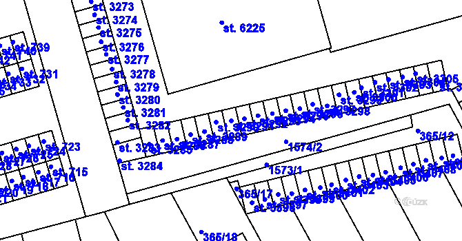 Parcela st. 3291 v KÚ Mladá Boleslav, Katastrální mapa