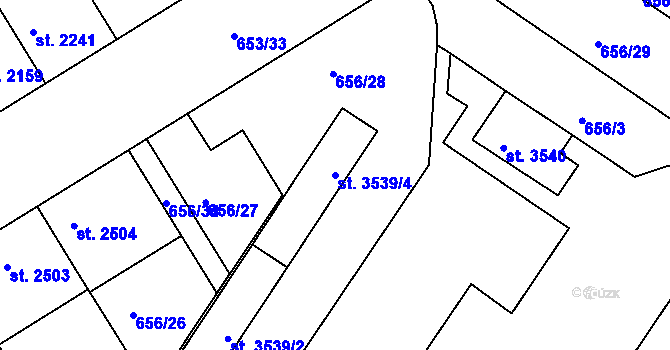 Parcela st. 3539/4 v KÚ Mladá Boleslav, Katastrální mapa