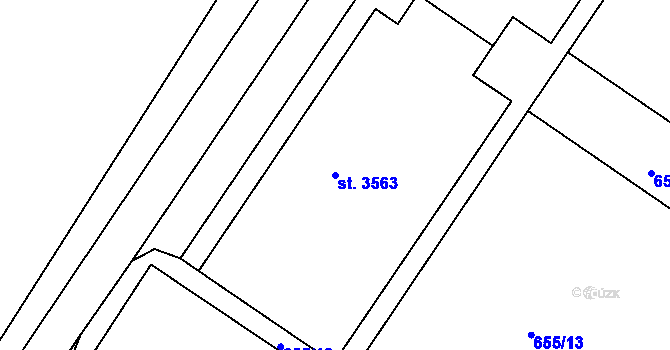 Parcela st. 3563 v KÚ Mladá Boleslav, Katastrální mapa