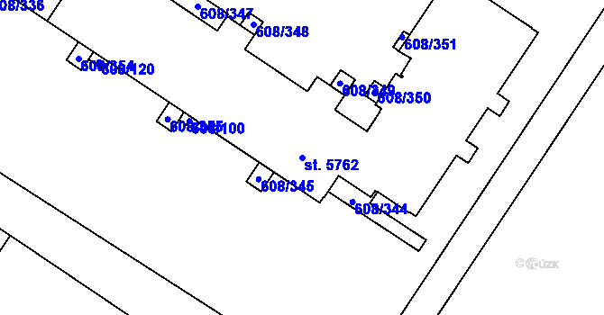 Parcela st. 5762 v KÚ Mladá Boleslav, Katastrální mapa