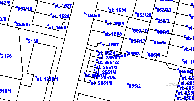 Parcela st. 6324 v KÚ Mladá Boleslav, Katastrální mapa