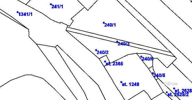 Parcela st. 240/2 v KÚ Mladá Boleslav, Katastrální mapa