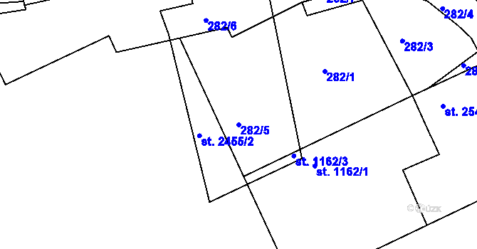 Parcela st. 282/5 v KÚ Mladá Boleslav, Katastrální mapa