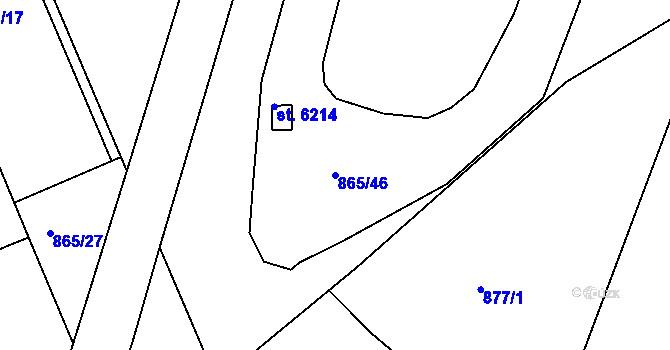 Parcela st. 865/46 v KÚ Mladá Boleslav, Katastrální mapa