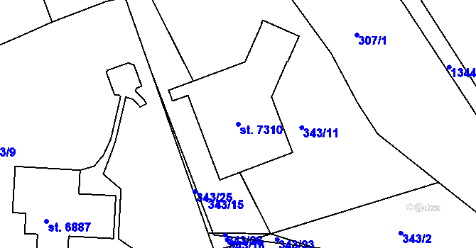 Parcela st. 7310 v KÚ Mladá Boleslav, Katastrální mapa