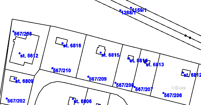 Parcela st. 6815 v KÚ Mladá Boleslav, Katastrální mapa