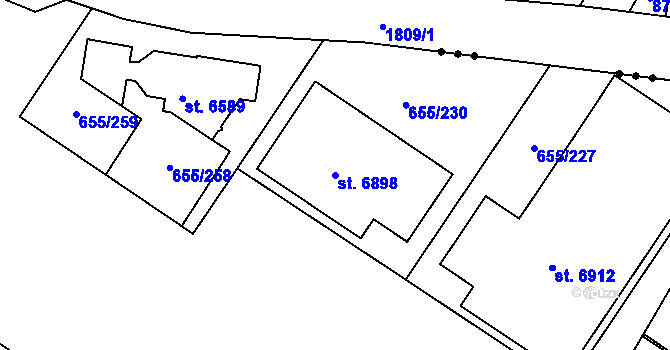 Parcela st. 6898 v KÚ Mladá Boleslav, Katastrální mapa