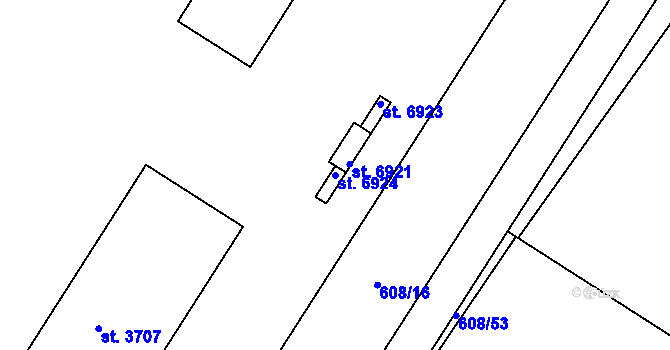 Parcela st. 6924 v KÚ Mladá Boleslav, Katastrální mapa