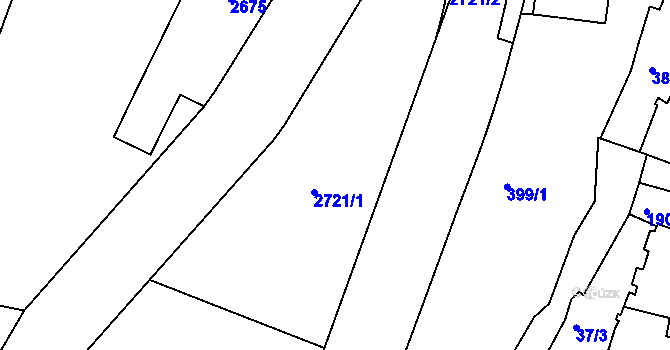 Parcela st. 2721 v KÚ Mladá Boleslav, Katastrální mapa