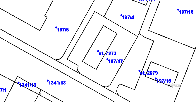 Parcela st. 7273 v KÚ Mladá Boleslav, Katastrální mapa