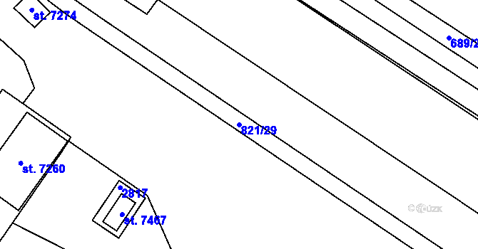 Parcela st. 821/29 v KÚ Mladá Boleslav, Katastrální mapa