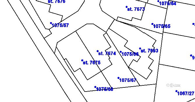 Parcela st. 7674 v KÚ Mladá Boleslav, Katastrální mapa