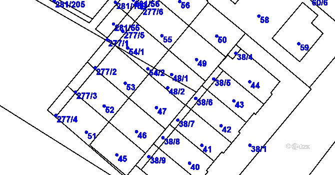 Parcela st. 48/2 v KÚ Bezděčín u Mladé Boleslavi, Katastrální mapa