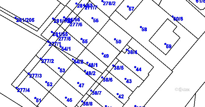 Parcela st. 49 v KÚ Bezděčín u Mladé Boleslavi, Katastrální mapa