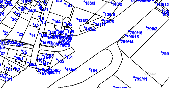 Parcela st. 160/6 v KÚ Bezděčín u Mladé Boleslavi, Katastrální mapa