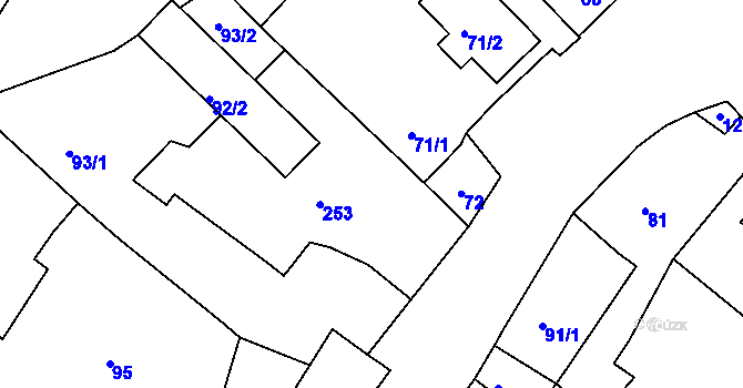 Parcela st. 92/1 v KÚ Chrást u Mladé Boleslavi, Katastrální mapa