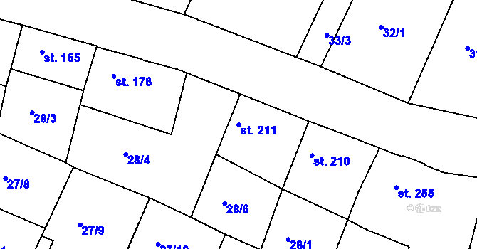 Parcela st. 211 v KÚ Čejetice u Mladé Boleslavi, Katastrální mapa