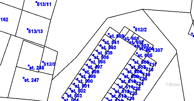Parcela st. 539 v KÚ Čejetice u Mladé Boleslavi, Katastrální mapa