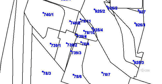 Parcela st. 78/4 v KÚ Čejetice u Mladé Boleslavi, Katastrální mapa