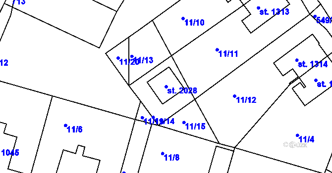 Parcela st. 2028 v KÚ Čejetice u Mladé Boleslavi, Katastrální mapa