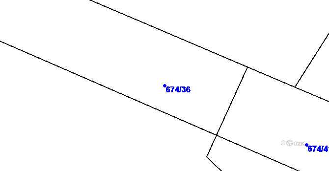 Parcela st. 674/36 v KÚ Debř, Katastrální mapa