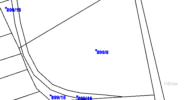 Parcela st. 899/8 v KÚ Debř, Katastrální mapa