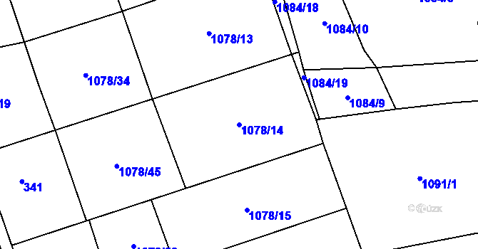 Parcela st. 1078/14 v KÚ Debř, Katastrální mapa