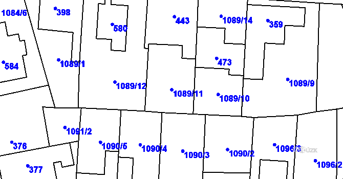 Parcela st. 1089/11 v KÚ Debř, Katastrální mapa